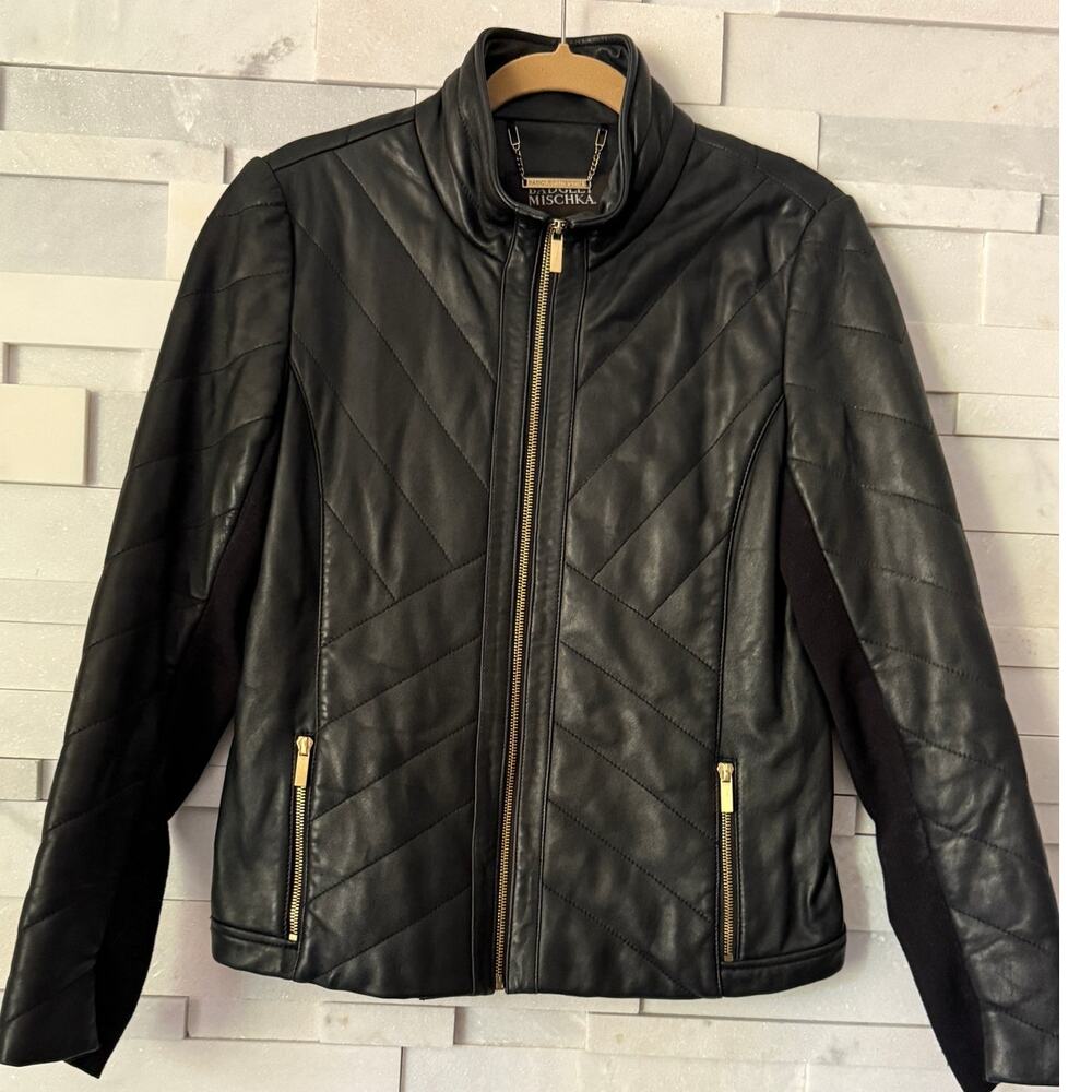 BADGELY MISCHKA Eloise Quilted Leather Jacket L Goth Grunge Dark Romance